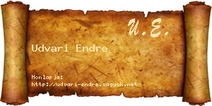 Udvari Endre névjegykártya